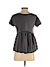 Elegantees Gray Short Sleeve Top Size XS - photo 2