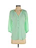 Dina Be 100% Cotton Green 3/4 Sleeve Blouse Size S - photo 1