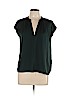 H&M 100% Polyester Green Short Sleeve Blouse Size 10 - photo 1