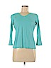 Jillian Jones 100% Pima Cotton Blue 3/4 Sleeve T-Shirt Size M - photo 1