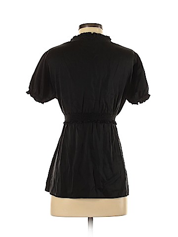 BCBGMAXAZRIA Short Sleeve Silk Top (view 2)