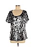 Express 100% Polyester Black Short Sleeve Blouse Size M - photo 1