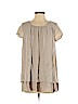 Matilda Jane 100% Rayon Tan Short Sleeve Blouse Size S - photo 1