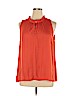 Ann Taylor LOFT 100% Polyester Orange Sleeveless Blouse Size XL - photo 1