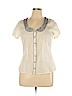 Viola 100% Cotton Ivory Short Sleeve Button-Down Shirt Size 14 - photo 1
