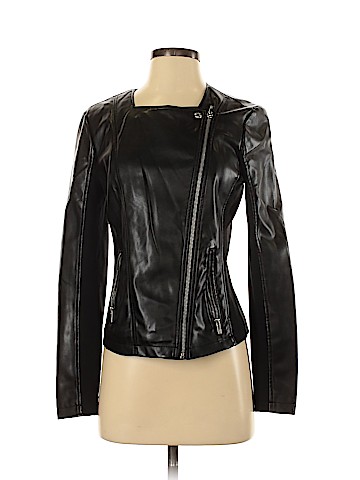 Black Rivet Faux Leather Jacket (view 1)
