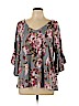 Unbranded Gray 3/4 Sleeve Top Size L - photo 1
