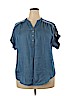 Ruby Rd. 100% Tencel Blue Short Sleeve Blouse Size XL - photo 1