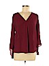 Lush 100% Polyester Burgundy 3/4 Sleeve Blouse Size M - photo 1
