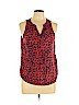 Anne Carson 100% Rayon Red Sleeveless Blouse Size L - photo 1