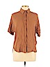 Carly Jean Tan Short Sleeve Blouse Size L - photo 1