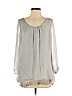 Prontomoda Giusy 100% Silk Gray 3/4 Sleeve Silk Top Size S - photo 1