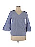 Jane and Delancey 100% Cotton Blue 3/4 Sleeve Blouse Size L - photo 1