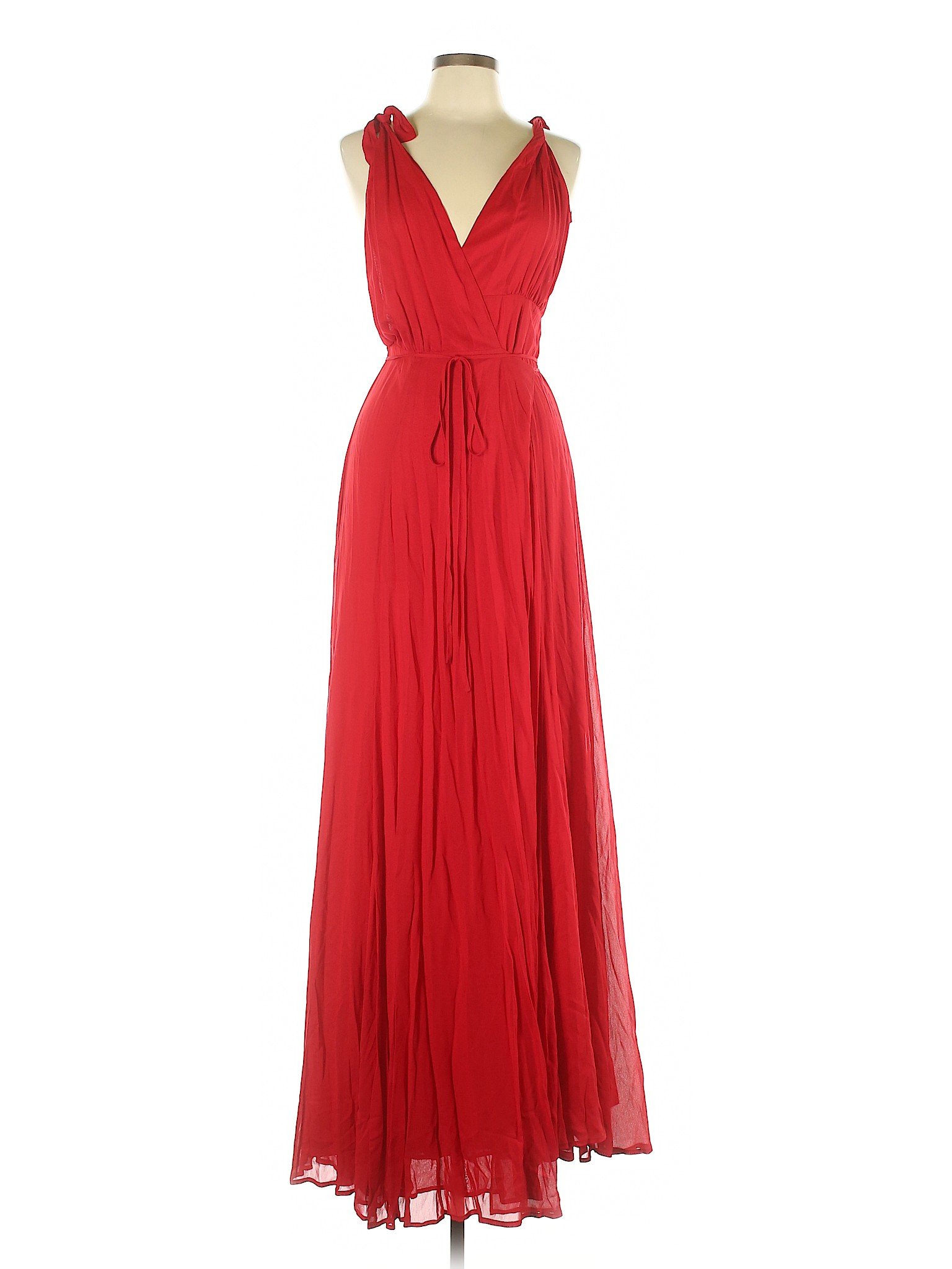 Reformation 100 Polyester Solid Red Cocktail Dress Size 12 42 Off