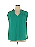 Daniel Rainn 100% Polyester Green Short Sleeve Blouse Size 1X - photo 1