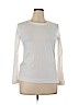 Ann Taylor LOFT 100% Cotton White Long Sleeve T-Shirt Size L - photo 1