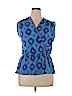 Piper & Sparrow 100% Nylon Blue Short Sleeve Blouse Size XL - photo 1