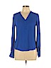 Express Blue Long Sleeve Blouse Size XS - photo 1