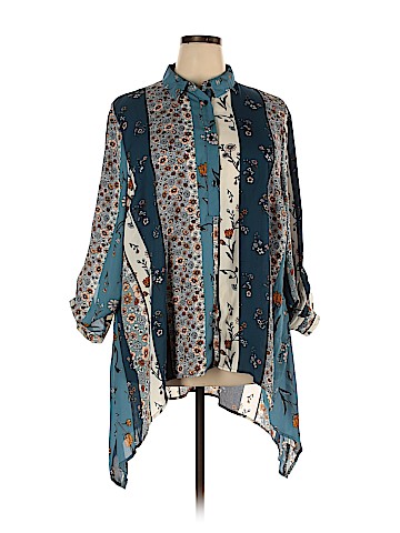 Fred David 3/4 Sleeve Button-Down Shirt (view 1)