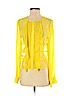 BCBGMAXAZRIA 100% Silk Yellow Long Sleeve Silk Top Size S - photo 1