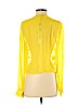 BCBGMAXAZRIA 100% Silk Yellow Long Sleeve Silk Top Size S - photo 2