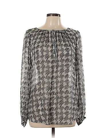 White House Black Market Long Sleeve Silk Top (view 1)