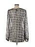 White House Black Market 100% Silk Gray Long Sleeve Silk Top Size 10 - photo 2