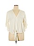 Lovestitch 100% Viscose Ivory 3/4 Sleeve Blouse Size L - photo 1
