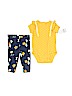 Carter's 100% Cotton Yellow Short Sleeve Onesie 3-6 MO / 6 MO - photo 1