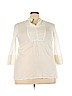Jessica Taylor 100% Cotton White Long Sleeve Top Size 3X - photo 1