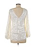 White House Black Market Ivory Long Sleeve Blouse Size M - photo 2