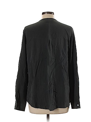 Ecru Long Sleeve Silk Top (view 2)