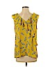 Ann Taylor LOFT Outlet 100% Polyester Yellow Short Sleeve Blouse Size M - photo 1