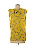 Ann Taylor LOFT Outlet 100% Polyester Yellow Short Sleeve Blouse Size M - photo 2