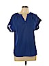 LILBETTER Blue Short Sleeve Blouse Size M - photo 1