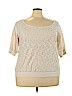 Eyeshadow 100% Cotton Ivory 3/4 Sleeve Blouse Size 2X - photo 1