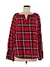 Talbots 100% Cotton Red Long Sleeve Blouse Size L - photo 1