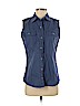 Cabela's 100% Cotton Blue Sleeveless Button-Down Shirt Size S - photo 1