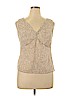 Ann Taylor 100% Silk Tan Sleeveless Blouse Size 14 - photo 1