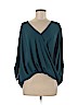 Lush 100% Polyester Teal 3/4 Sleeve Blouse Size M - photo 1