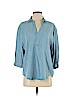 Zara 100% Lyocell Blue Long Sleeve Top Size S - photo 1
