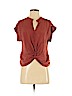 Lily White Orange Short Sleeve Top Size S - photo 1