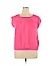 Ann Taylor LOFT 100% Polyester Pink Short Sleeve Blouse Size L (petite) - photo 1