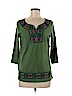Kim Rogers 100% Cotton Green 3/4 Sleeve Top Size M (petite) - photo 1
