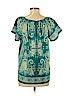 Ann Taylor LOFT 100% Polyester Teal Short Sleeve Blouse Size S - photo 2