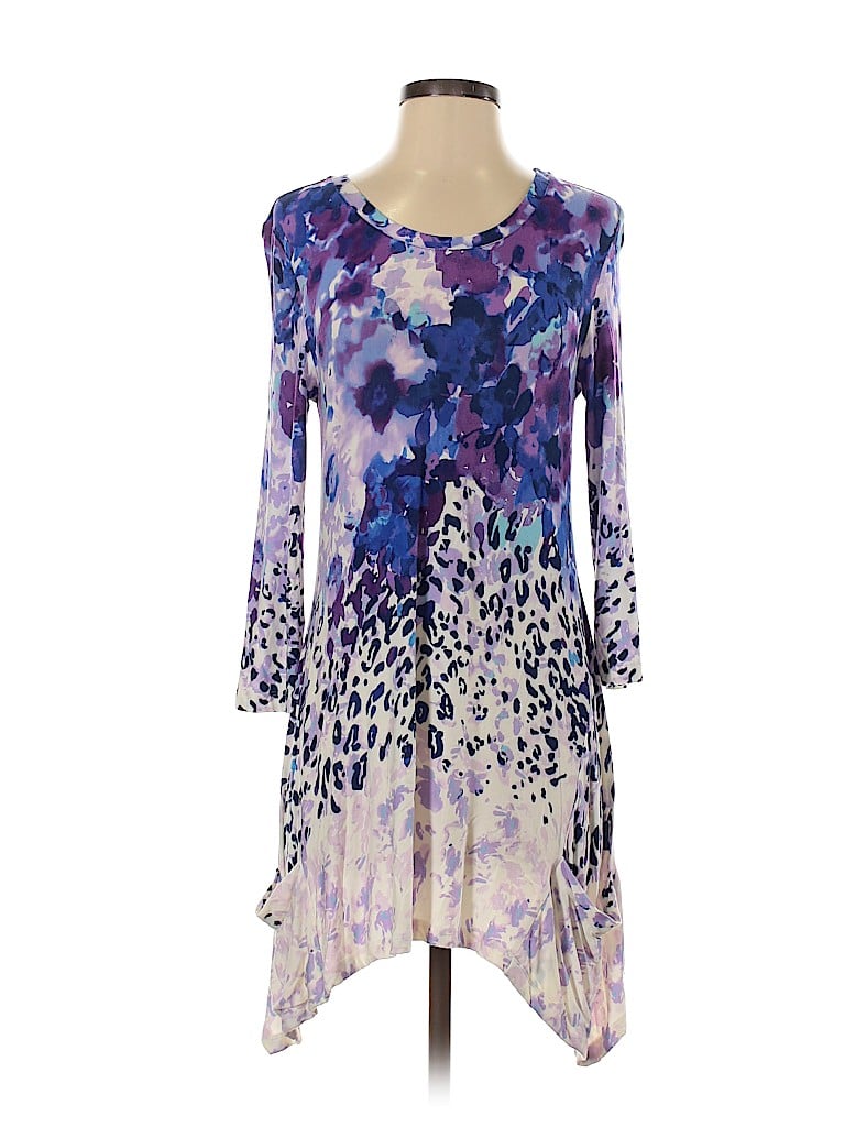 LOGO by Lori Goldstein Purple Casual Dress Size S - photo 1