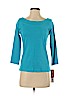 Rafaella 100% Cotton Blue 3/4 Sleeve Top Size S - photo 1