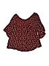 a.n.a. A New Approach 100% Rayon Burgundy Short Sleeve Blouse Size L - photo 2