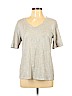 Ann Taylor LOFT 100% Cotton Silver Short Sleeve T-Shirt Size L - photo 1