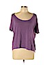 INC International Concepts 100% Rayon Purple Short Sleeve Top Size L - photo 1